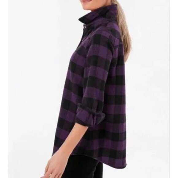 Tuckernuck Aubergine Check Parker Shacket Purple Black Flannel Size XL - Picture 1 of 7